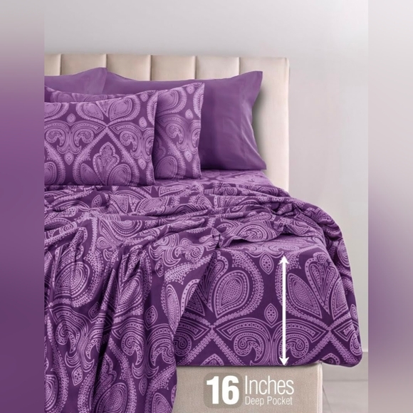 Other - Purple Paisley King Set With 4 Pillowcases.